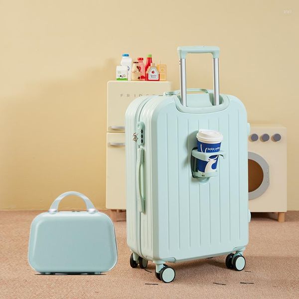 Valigie Moda Bagagli Ragazze Alto valore 20 pollici Mute Universal Wheel Password Box 24 Trolley durevole Valigia da viaggio