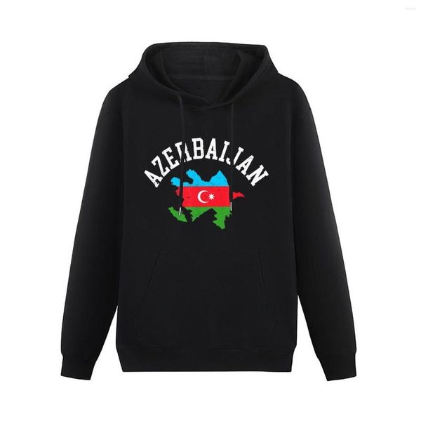 Con cappuccio maschile uomini donne azerbaigian bandiera azera mappa country mappa country con cappuccio pullutover fitto hip hop con cappuccio felpa con cappuccio cotone unisex