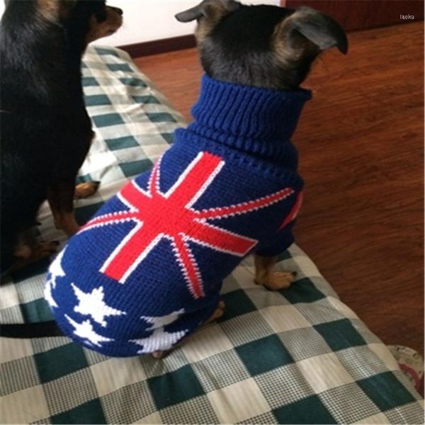 Abbigliamento per cani Stile UK Star Abbigliamento Maglione per gatti Vestiti per animali domestici Costume Abiti da festival Giacca invernale per piccoli piccoli