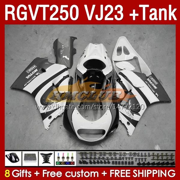 Tankverkleidungen Kit f￼r Suzuki RGVT250 RGV-250CC SAPC 1997-1998 BODYS 161NO.141 RGV-250 RGV250 VJ23 RGVT-250 1997 1998 RGVT RGV 250c 250 CC 97 98 ABS Fairing Gray White White