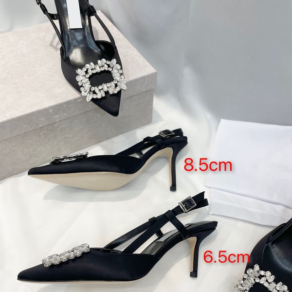 Designer-Absätze, luxuriöse Damen-Kleiderschuhe, Diamanten-Design, klassisch, einfarbig, Absatzsandalen, vielseitiger Party- und Hochzeitsschuh, flache, bequeme Sandale mit hohem Absatz, sehr gut