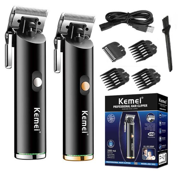 Tesoura Tesoura barbearia todo o metal máquina de cortar cabelo cabo sem fio aparador de cabelo sem fio máquina de corte de cabelo elétrica recarregável profissional corte de cabelo W221012