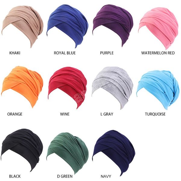 Donne musulmane Hijab in cotone Sciarpa lunga Cappello Hijab interno India Cappello Tinta unita Turbante Copricapo Accessori per capelli da donna