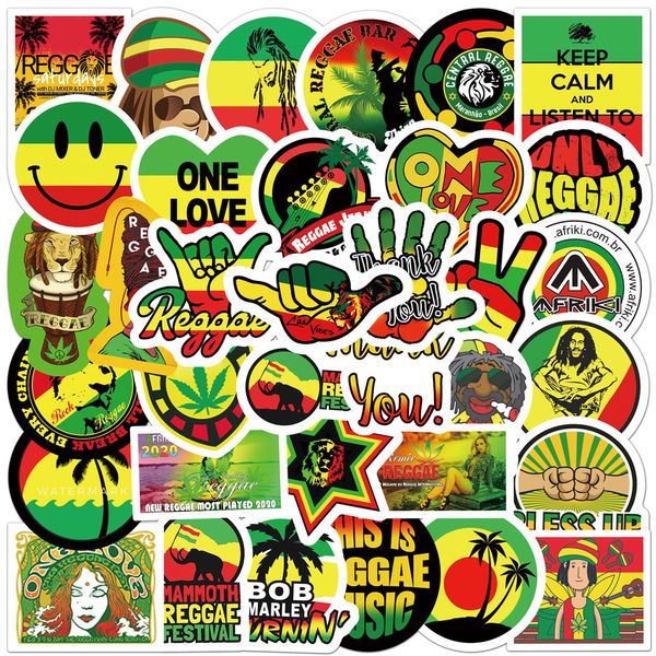 50pcs şarkıcı reggae rock çıkartmaları müzik gitar araba dizüstü bilgisayar motosiklet telefon bisiklet serin grafiti çıkartma sticke