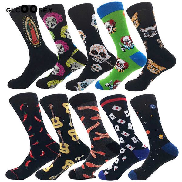 Herrensocken aus gekämmter Baumwolle, Herrenmode, Hip-Hop-Trend, Harajuku, Clown, Huhn, Skateboard, fröhlich, lustig, T221011