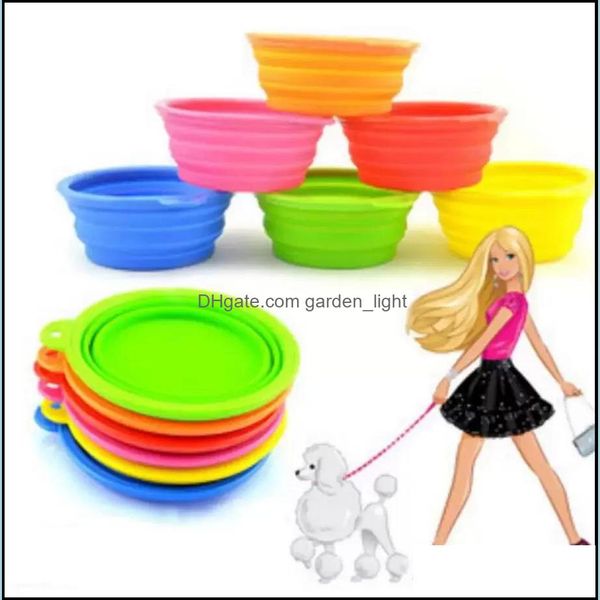 Alimentadores de tigelas de cachorro UPS 300pcs sile fordable pet gato tigela c￣o dobr￡vel dobr￡vel cachorrinho cachorrinho alimento de alimentos de ￡gua