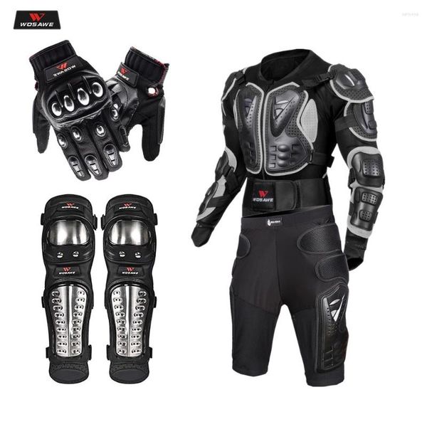 Motorradbekleidung WOSAWE Jacke Schutzausrüstung Motorcoss Racing Body Armor Gears Shorts Hosen Motor Knieschutz Moto Handschuhe