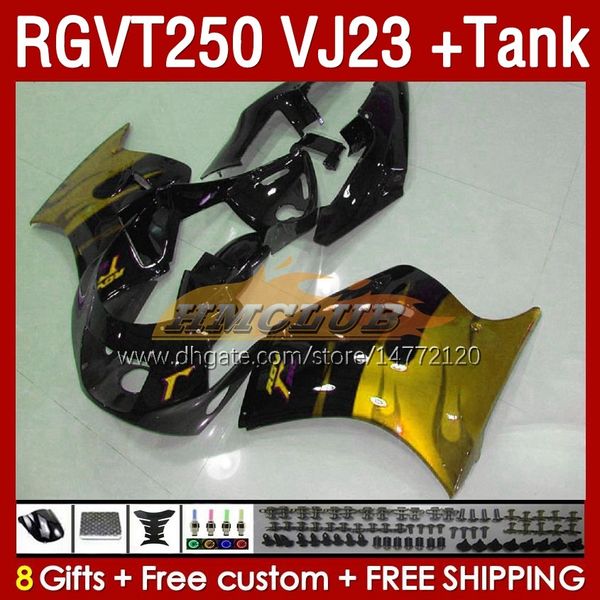 Carenature Serbatoio OEM per SUZUKI RGVT RGV 250CC 250 CC 1997-1998 Corpi 161No.175 RGV250 VJ23 SAPC RGVT250 RGV-250 97 98 RGVT-250 RGV-250CC 1997 1998 ABS Carenatura fiamme dorate