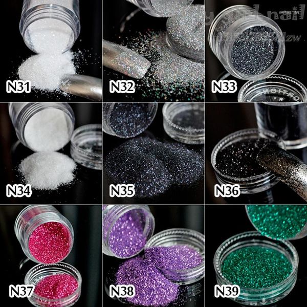 Glitter per unghie 2022 Moda 16 modelli Opzionale Tavolo Toe Decorazione artistica Polvere UV lucida lucida