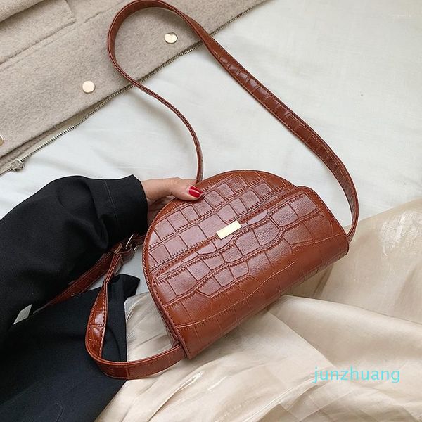 Abendtaschen Steinmuster PU-Leder Umhängetasche für Frauen Schulter Messenger Bag Lady Handtaschen und Geldbörsen Kleiner Sattel