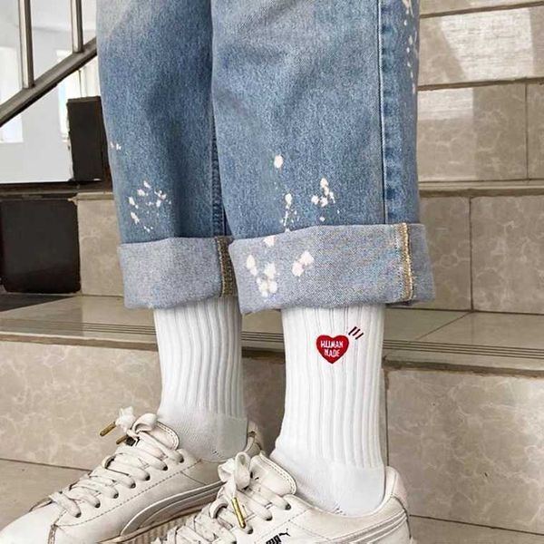 Herrensocken Beating Heart Red Made Skateboard Cotton Crew Street Fashion Socken Love Couple Men Wommen Fashion Korea Style T-Shirt 2021 Cupid T221011