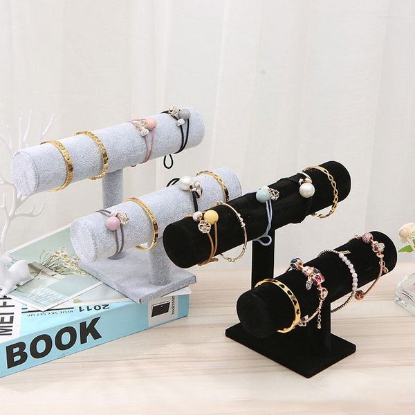 Wohnkultur Schmuck Display Stand Armband Ring Halskette Kette Uhr Lagerung Halter Rack Samt Organizer Regal Shop Ornamente
