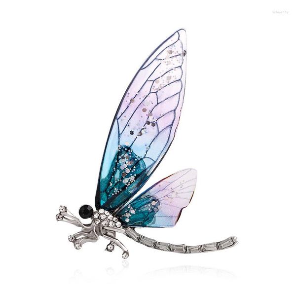 Broches inseto de moda inseto retrô drip oder dragonfly corsage shinestone abelha damas broche de cristal pino feminino acessórios femininos