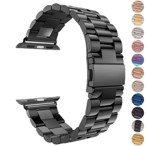 Брепки для часов с нержавеющей сталью для iwatch Apple Watch Ultra 49 мм серия 8 7 6 SE 5 4 3 41 мм 45 -мм полосатого ремня