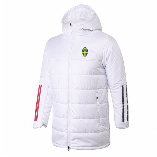 Schweden Herren Daunenparkas Winter Pre-Match Kapuzenmantel Winter Baumwollmantel voller Reißverschluss Freizeit Sport Outdoor warmes Sweatshirt