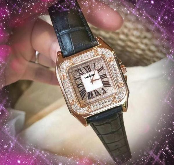 Top Brand Quartz Women Time Time Watchs 36 мм Auto Date Square Diamonds Римский циферблат премиум -популярный любовники все браслеты криминальной цепи Montre Femme