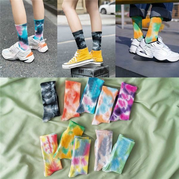 Herrensocken Tie-Dye Damen Tube Strümpfe High-Top Tide Street Skateboard Ins Hip Hop Europa und Amerika T221011