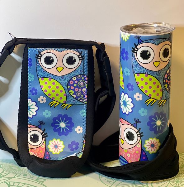 Großhandel Sublimation Tumbler Träger für 20 Unzen gerade Tumbler Neopren Drinkware Griff Taschen Wärmeübertragung weiß leer Becherhalter A12