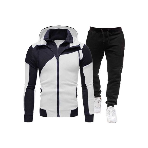 Men's Tracksuits Men Autumn e Winter Sports Stitching Longsleeeved tops jackets calças de calça de calça casual terno g221011