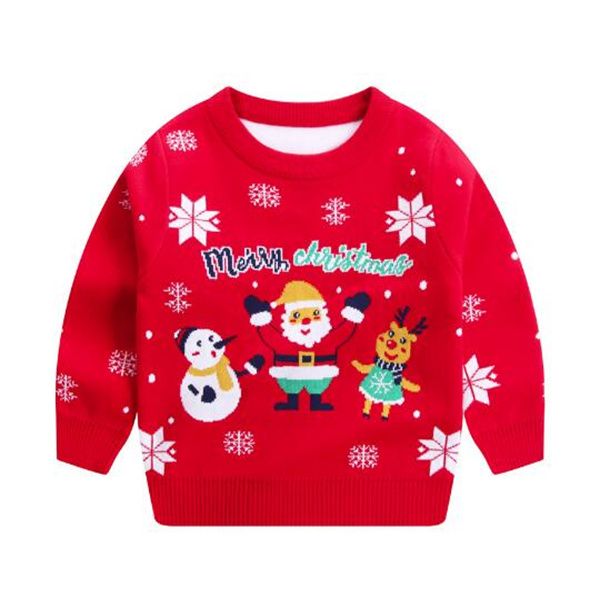 Christmas Sweater Sweater Sweater dos meninos e garotas de garotas e malhas de inverno Double Camada de camisa de fundo quente GC1700