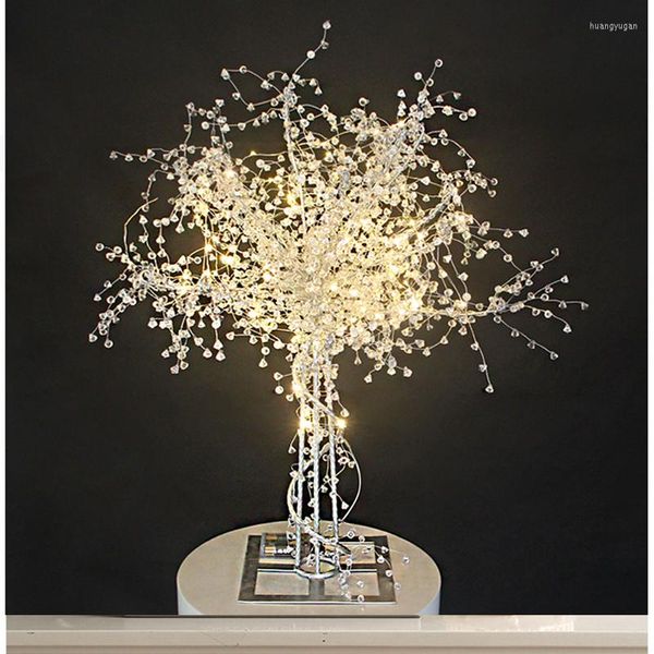 Parti Dekorasyonu 4pcs Romantik Düğün Masa Centerpieces Çiçek Kristal Ağaç Işık Sahne Yıldönümü Hoş Geldiniz Yürüyüş Yolu Kurşun Arka Çekişleri