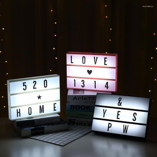 Tischlampen, LED-Kombinationslicht, DIY-Buchstabe, dekorative Lampe, USB/batteriebetrieben, Nachrichtentafel, Symbol, Karten, Dekor