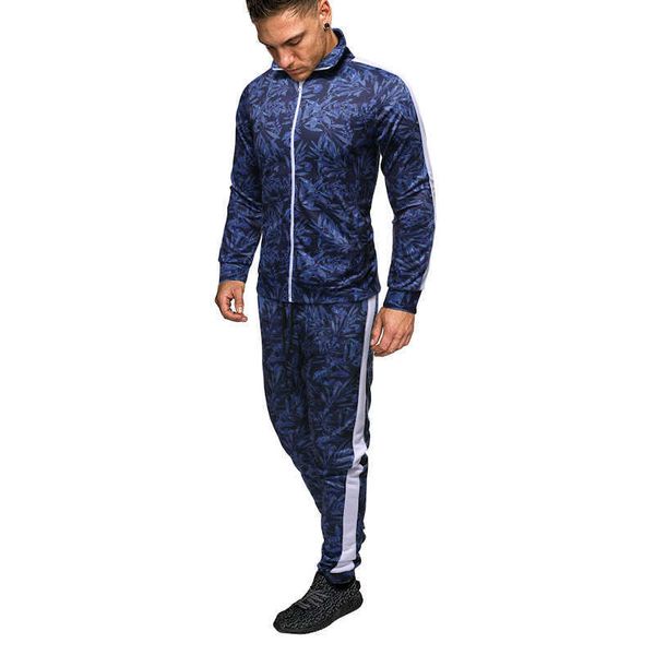 Herren -Trainingsanzüge Herbst und Winter New Herren D Digital Printing Casual Sports Koreanische Version des Slim Piece Set G221011