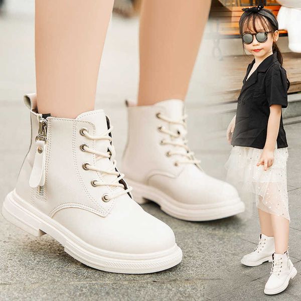 Stivali per ragazze Scarpe per bambini 2021 Autunno Boot Inverno Moda ragazzi Pelle antiscivolo Casual Stivaletti alla caviglia corti Y2210