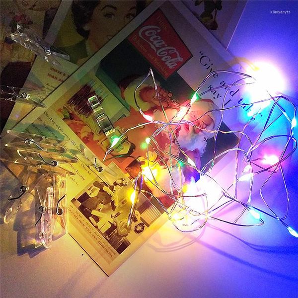 Weihnachtsdekorationen 1-10M PO-Clip USB-LED-Lichterketten Schlafzimmer Wanddekor Hochzeit Weihnachtsfeier Dekorative Feengirlande 5Z