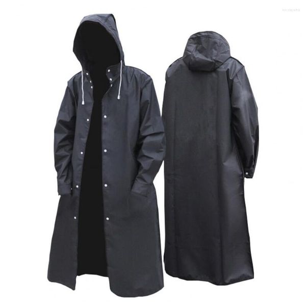 Jaquetas masculinas unissex longa capa de chuva espessando capuz à prova de chuva plus size aumentado bim drawstring poncho para montanhismo de acampamento ao ar livre