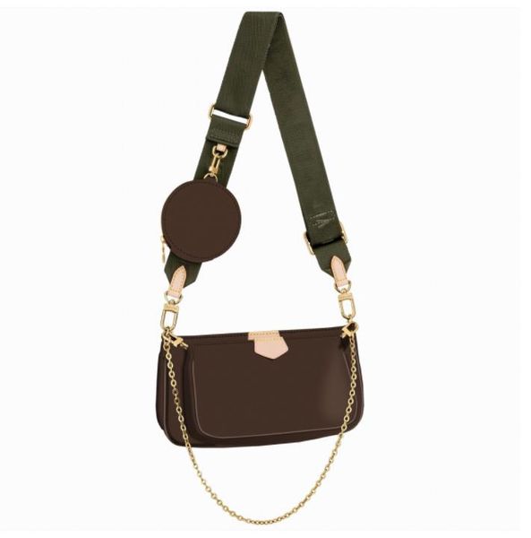 En iyi 3pcs set deri çanta favori multi pochette aksesuarları çanta çantası gerçek deriler çiçek omuz crossbody bayanlar çanta