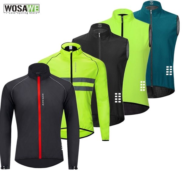 Radfahren Jacken WOSAWE Reflektierende Männer Jacke Winddicht Wasserdicht Mountainbike MTB Wind Mantel Laufen Reiten Fahrrad Windjacke 221012