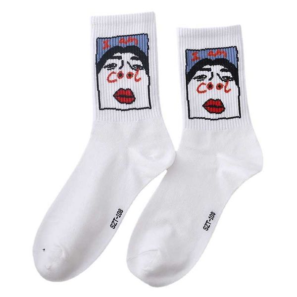 Calzini da uomo New Winter Retro Women Personality Art Van Cotton Funny Painting Happy Skeleton Men Male Socken T221011