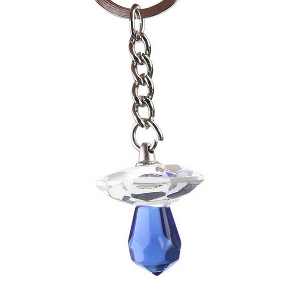 50 шт. Малыш мальчик душ Favors Blue Crystal Pacifier Key Chain в подарочной коробке Свадебная вечерин