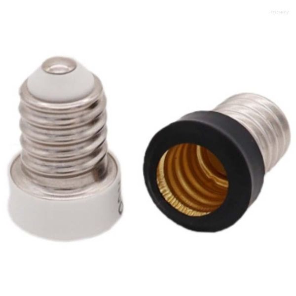 Supporti per lampade 2pcs da E14 a E12 Porta luminosa LED convertitore Adattatore per lampadina Adattatore Risparmio Base alogene 3A Nero bianco