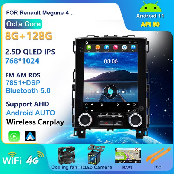 Android 11 Vertical Tesla Screen Car dvd GPS Radio Navigation player per Renault Megane 4 Samsung Koleos 