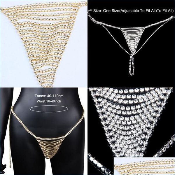 Andere Schmucksets Dame Sexy Bikini Tanga Höschen Kette Porno Erotische Unterwäsche Bauch Kristall Körper Für Frauen Paar Schmuck T200508 8 Dhvpm