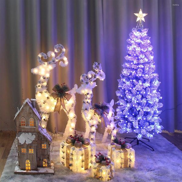 Adornos navideños Ciervo Carro Árbol Paquete Muñeco de nieve Elk El Centro comercial Familia Boda Fiesta Diseño de escena