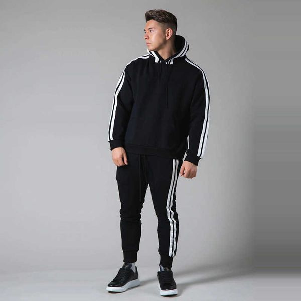 Men's Tracksuits Man Hoodie Define o outono da fronteira e o inverno New Sweater Sports Sports Elastic Slim Fit Running Outdoor Leisure TwoPiece Suit G221011