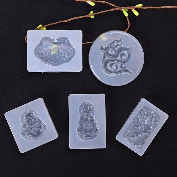 Ferramentas de jóias 5pcs Buddhism jade pendente kit de silicone resina epóxi fabricação