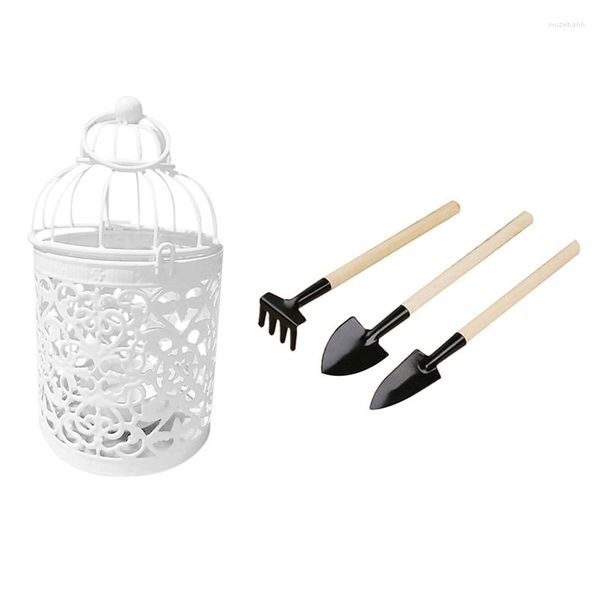 Titulares de vela BMBY-1 PCs Marroquino Lanterna Votiva 3 kit de ferramentas de jardim portátil Mini jardim de pá de pá pequena