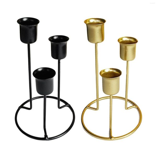 Portacandele Taper 3-candele in metallo moderno set di 3 candelabri per matrimonio centrotavola da tavola per camino natalizio
