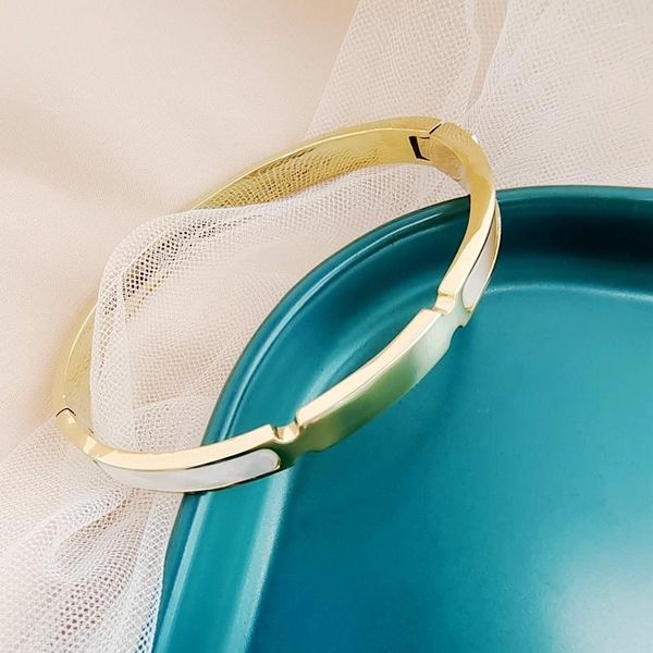 Bracciale rigido bellissimo braccialetto per amante da donna non in lega e gioielli in oro con zirconi cubici, regalo per le donne