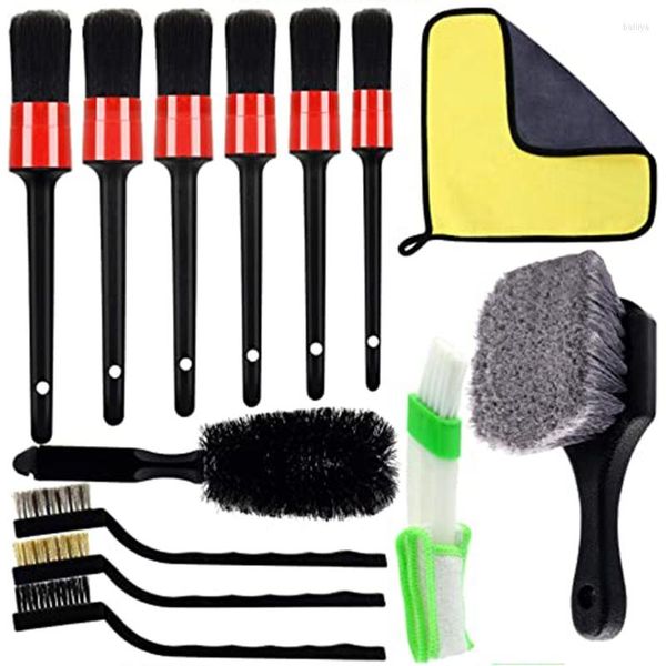 Auto Wondher 13 pezzi Premium Dettagli Brush Set per interni in lega universale di pulizia delicata