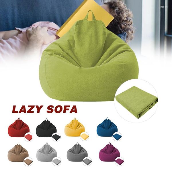 Coprisedie Grandi Piccoli Divani Pigri Copri Sedie Senza Stucco Cotone Lino Lettino Sedile Sacco di Fagioli Pouf Divano Tatami Soggiorno Decor