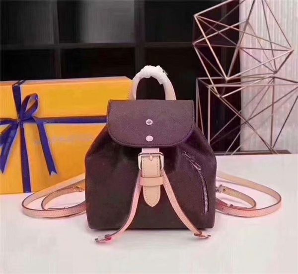 Backpack Luxurys Designers Bag Mini Knapsack Mackla Genuíno Couro Escolar Salva Ladies Pão de celular White