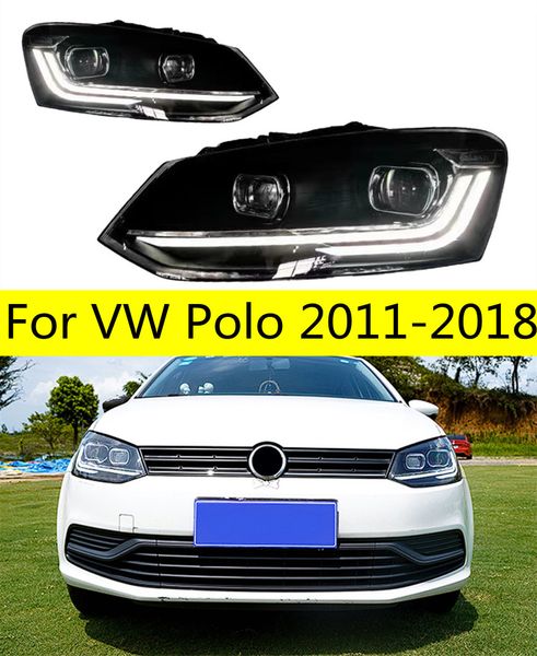 Fari per auto per VW Polo 20 11-20 18 Fari anteriori 2022 Stile Sostituzione Faro LED Anabbaglianti Luce di marcia diurna