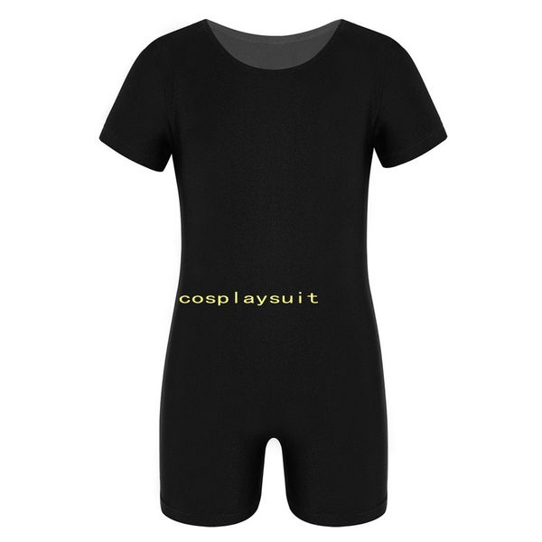 Ropa de baile para niños Trajes de Catsuit Color sólido Elástico Ballet Gimnasia Leotardo para niños Niñas Fitness Mono Mangas cortas Niños Unitard