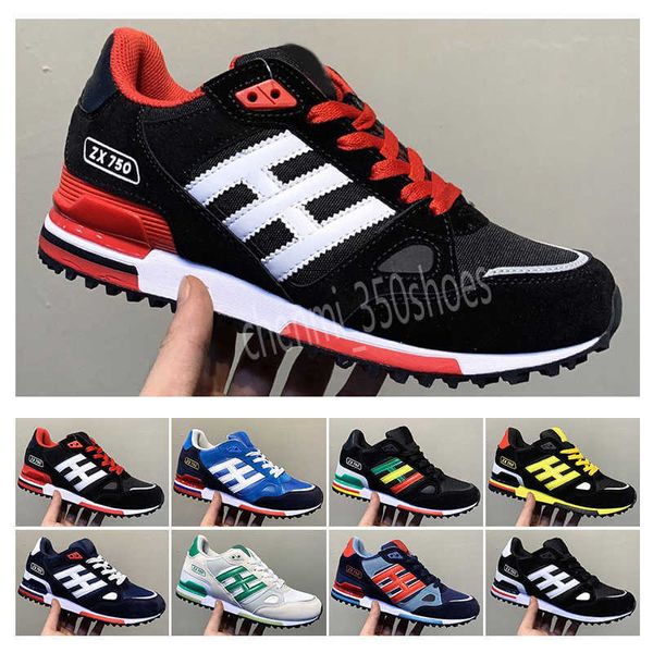 Originals ZX750 Running Shoes Running Designer Athletic Sneakers ZX 750 MENS WOMENS BRANCO RED AZUL BRAIDO AO ANTERAÇÃO TAMANHO 36-45 CQ01