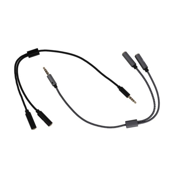 3,5 mm Y-Audio-Klinken-Splitter-Verlängerungskabel, Kopfhörer-Aux-Kabel, Stecker auf 2 Buchsen, Konverterkabel